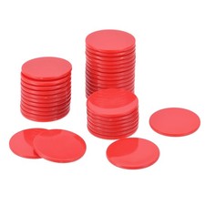 Small Plastic Learning Counters 24mm/0.94 Inch Red, Pack of 100