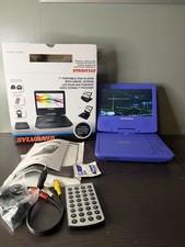 Sylvania SDVD7027-C Portable DVD Player Purple w/Remote Tested