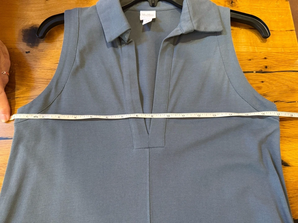 Max Mara Leisure Dress Blue Cotton Small - Image 3 of 4