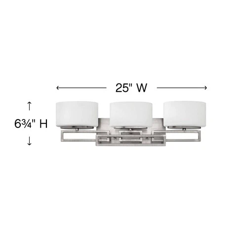 Hinkley Lanza Nickel 25" Wide Bathroom Wall Light - Picture 5 of 8