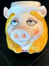 Vintage Sigma Miss Piggy Ceramic Face Mug Jim Henson Muppets