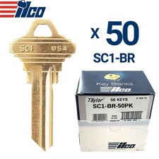 ILCO SC1 Schlage Residential Key Blank, Brass Finish, 5-Pin, Pack of 50