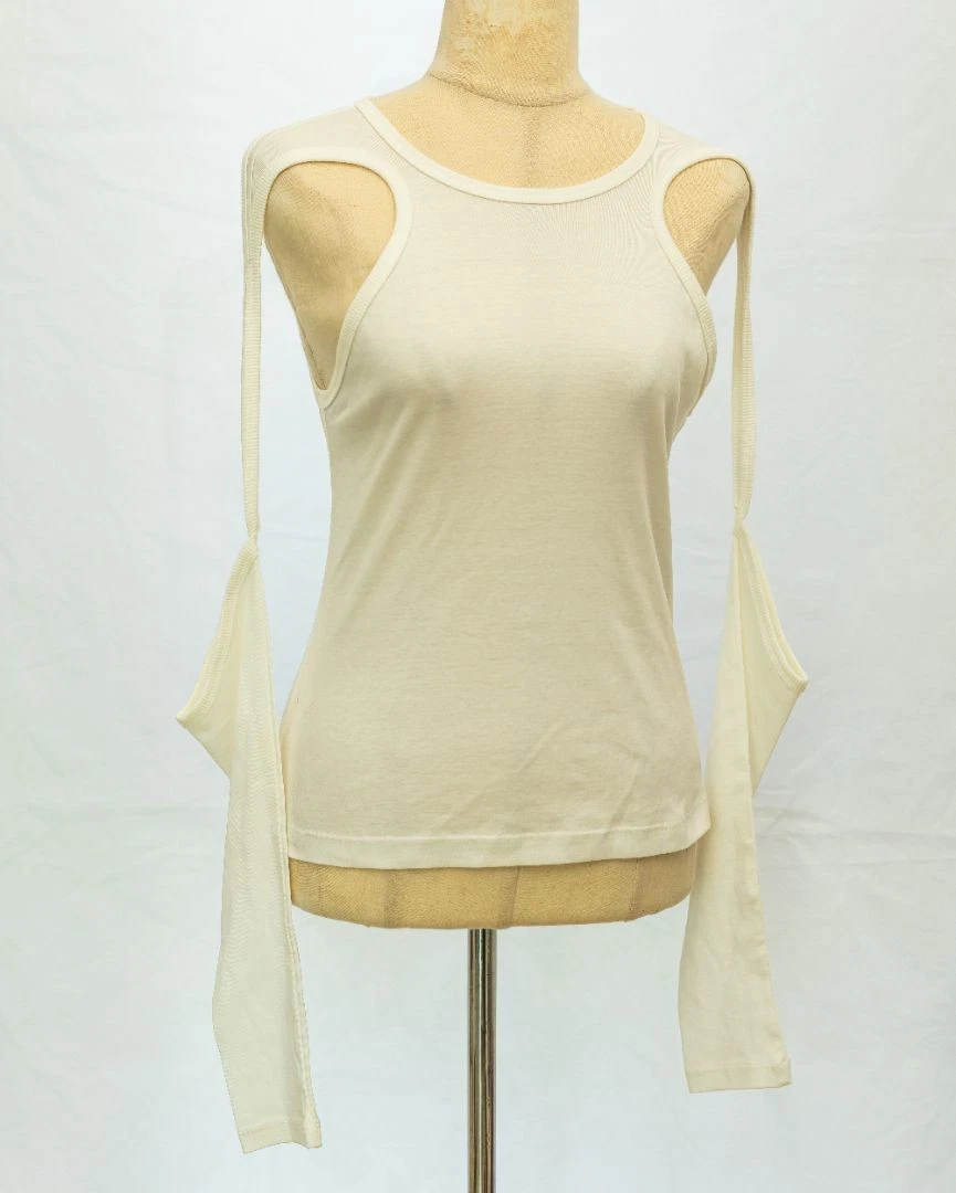 Dion Lee White Modular Long Sleeve Cut Out Top