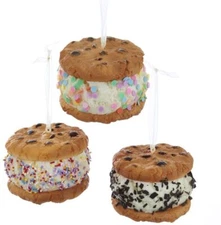 Kurt Adler Foam Ice Cream Sandwich Ornaments - Set of 3
