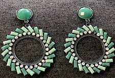 Opaque Crystal Beaded Earrings