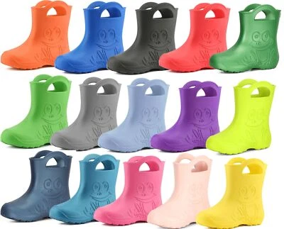 LADEHEID Gummistiefel Kinder Jungen Mädchen Frosch Regenschuhe EVA 22-35