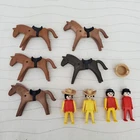 Vintage Lot Of 1974 Playmobil Geobra Toy Figures People Horses