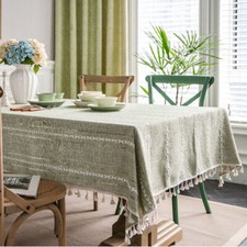 Dining Table Cover Tablecloth Rectangle Tassel Table Cloth Dining Room Decor