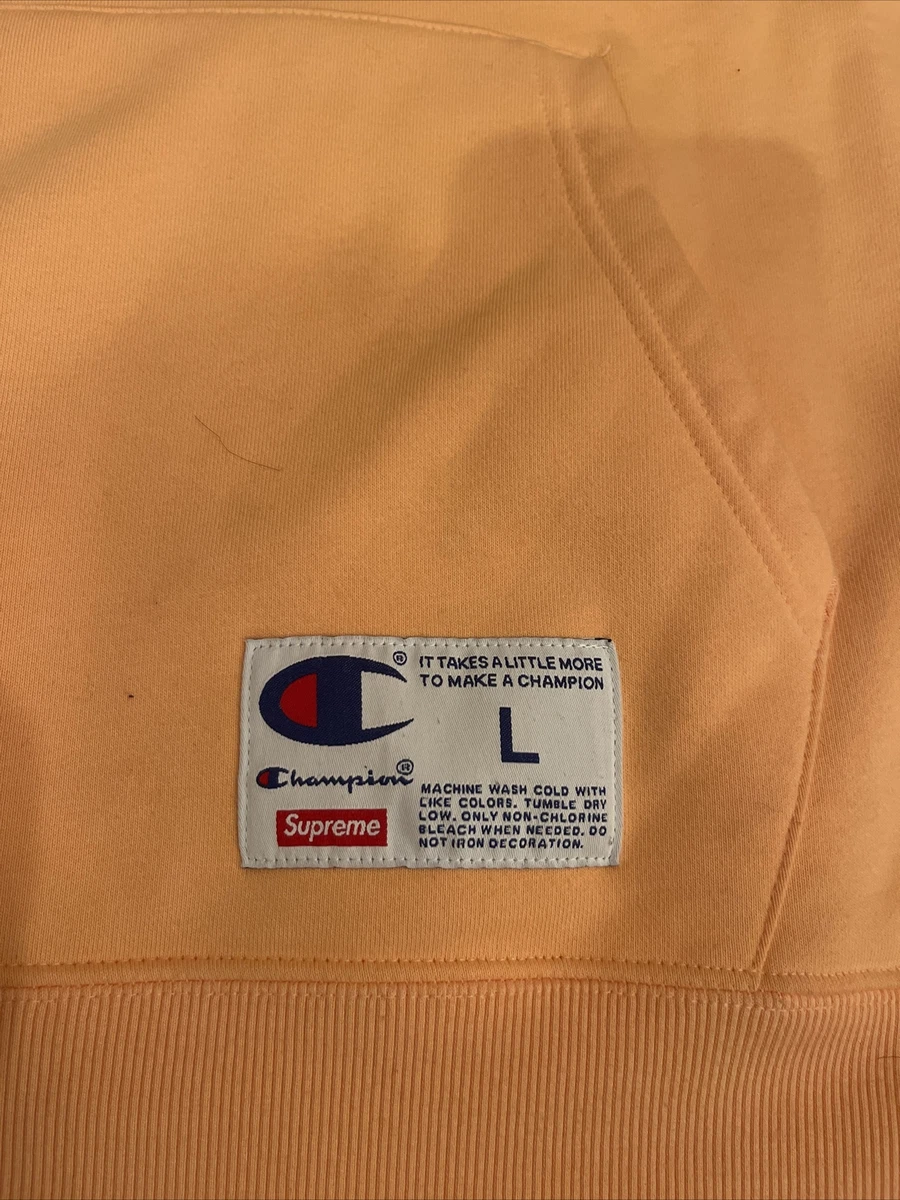 Supreme X Champion Hoodie Large Peach eBay