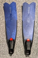 SEAC Motus Blue Camo Long Free Diving Spearfishing Fins 36-38 US 4.5-5.5