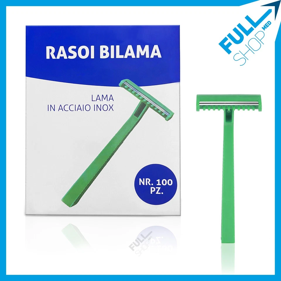 FARMAC-ZABBAN 100 Rasoi per tricotomia bilama non sterili - rasoio chirurgico 2 lame monouso