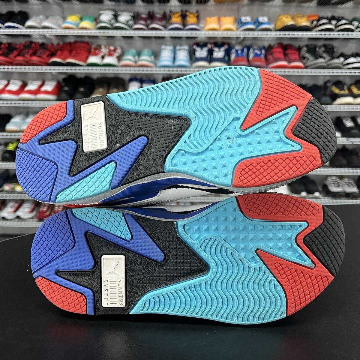 PUMA RSX 3 Puzzle White Blue Red GS 372357-05 Youth Size US