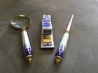 Cobalt Blue & White Porcelain  Brass Desk Set — photo 2