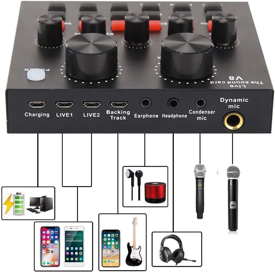 Podcast Equipment Bundle, Audio Interface with Voice Changer and BM800 Condenser - Image 3 of 4
