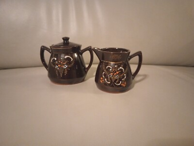 Redware Ceramic Coffee Set - Vintage Kitchen
