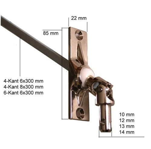 Roller Shutter Crank Joint 45° Joint Plate 22x85 Crank Rod Pin 10, 12, 13 GE