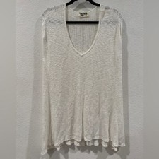 Show Me Your Mumu Mellow Knit Sleeveless Soft V Neck  White Tunic Top Size Small