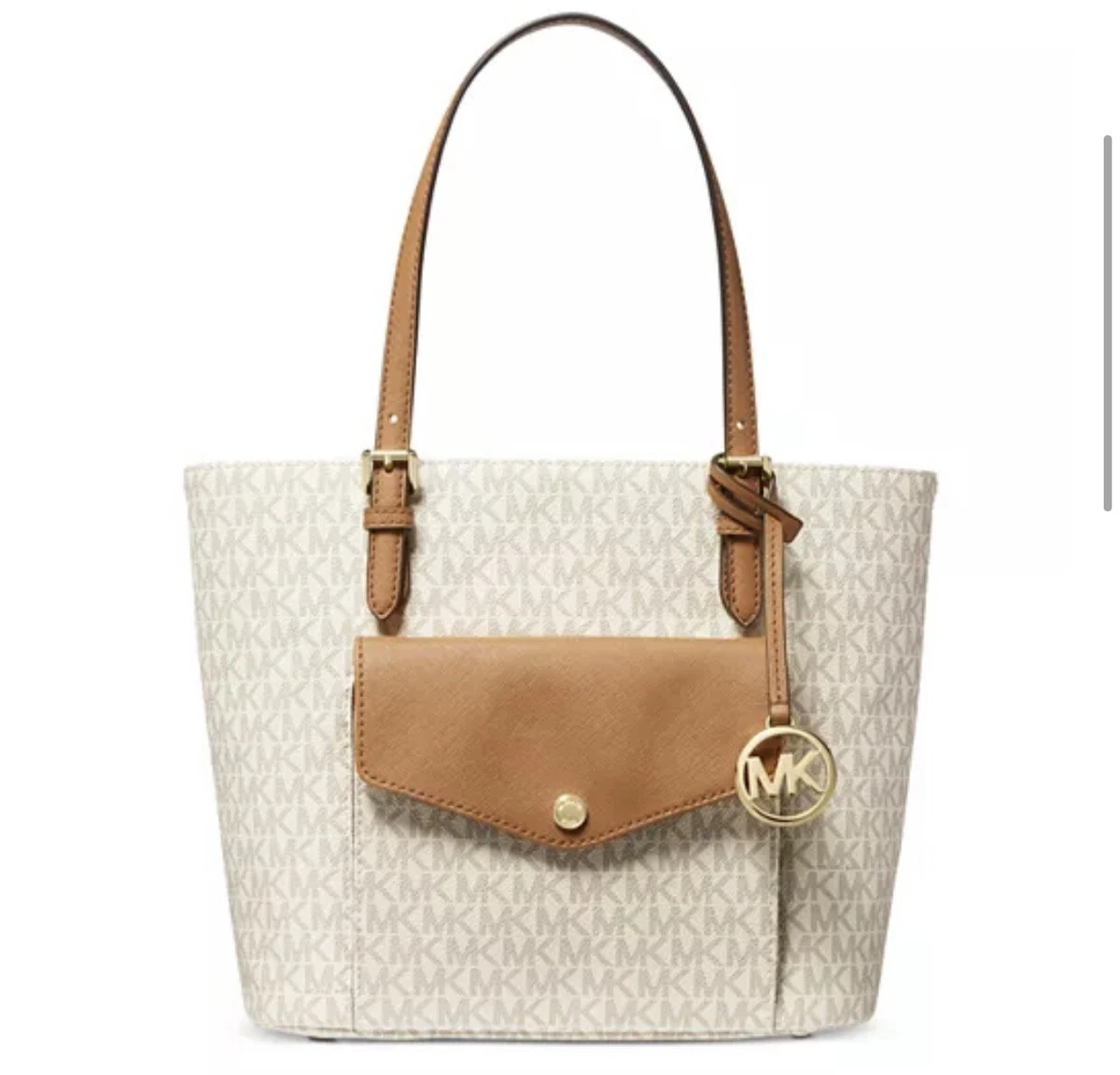  Michael Kors Jet Set Travel Large Logo Tote Bag (Brown Acorn) :  Clothing, Shoes & Jewelry