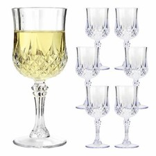 Clear Crystal Effect Vintage Wine Champagne Whisky Plastic Drinking Glasses Cups
