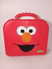 Red Sesame Street Elmo On The Go ABC Box Carry Along Handles Complete Set Hasbro