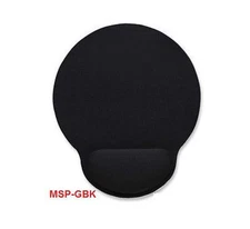 Wrist-Rest Gel-Like Ergonomic Mouse Pad, Black, MSP-GBK