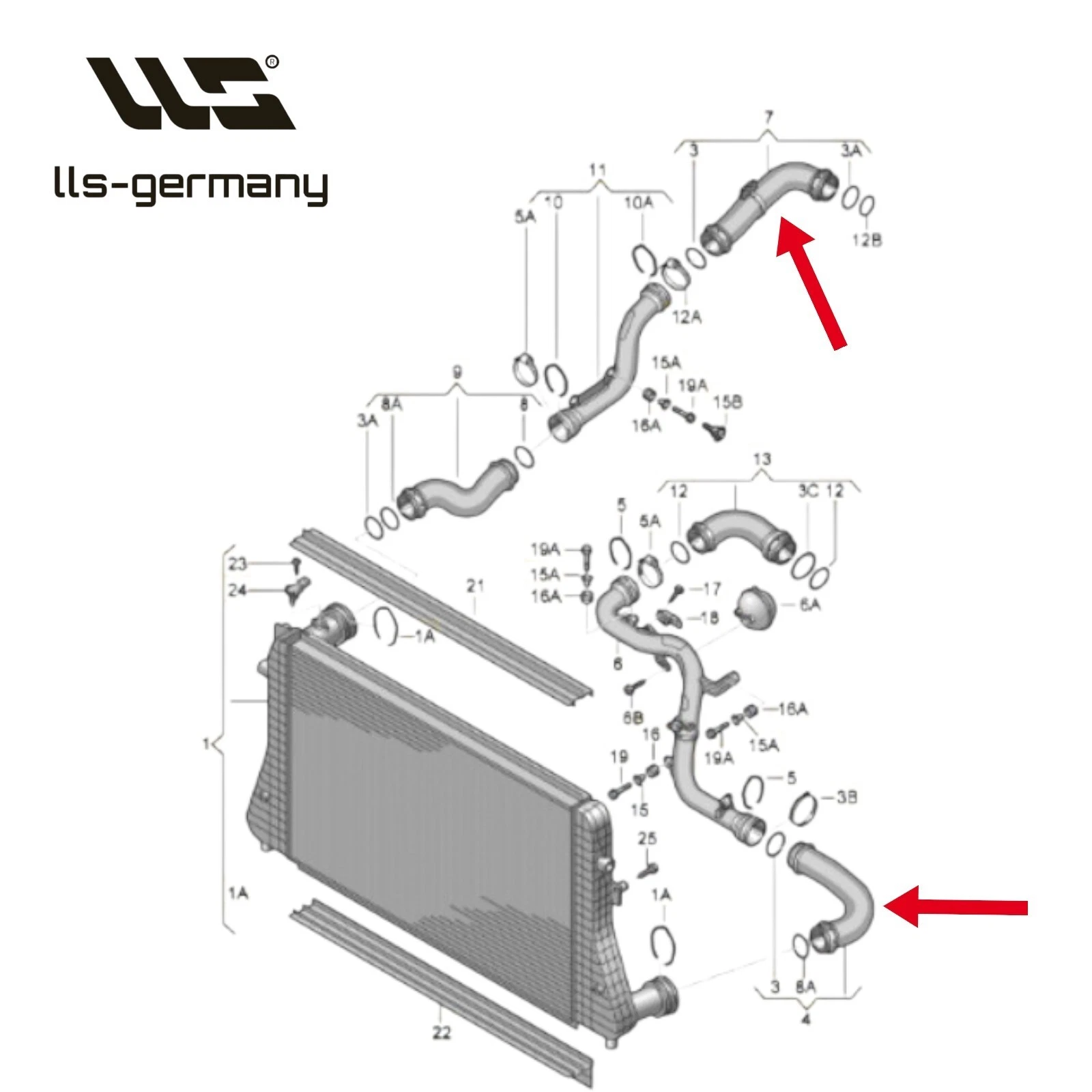 2x Turboschlauch Ladeluftschlauch für AUDI A3 Cabrio Sportback 1.9 TDI 2.0 TDI - Bild 4 von 4
