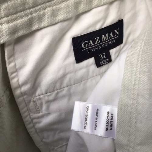 Gazman Taupe Shorts W 32 S Linen & Cotton Blend Pockets Bermuda Men’s Small EUC - Picture 4 of 7
