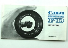 189202 Canon FD Lenses Genuine Original User Instruction Manual Booklet