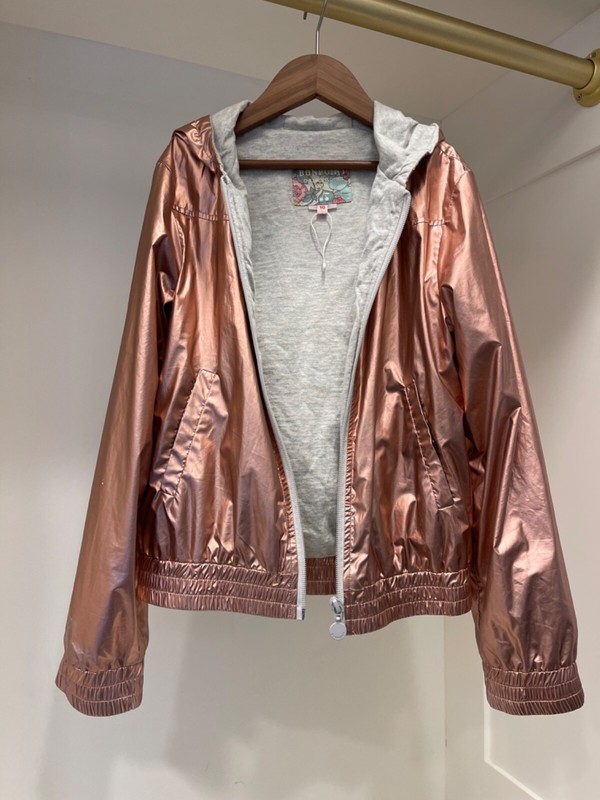 Size 10y old Light Bonpoint Jacket super soft inside, Shiny Pink exterior.