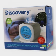 Discovery Digital Projection Alarm Clock Sound Machine Glowing Stars