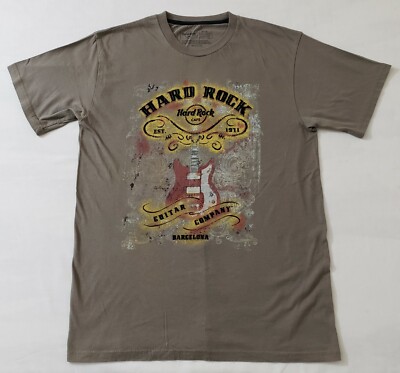 Hard Rock Cafe Guitar Company Barcelona T-Shirt Adult Sz Medium Vtg 2000s RARE
