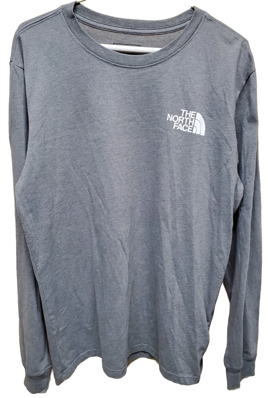 The North Face Shirt Mens Large Gray Logo Long Sleeve Outdoor EUC