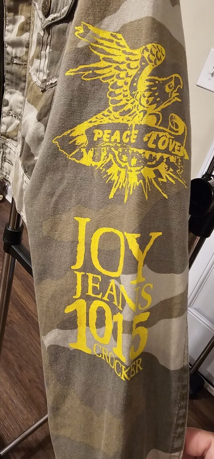 Vintage Joy Jeans Cropped Jacket Camouflage "PEAC… - image 11