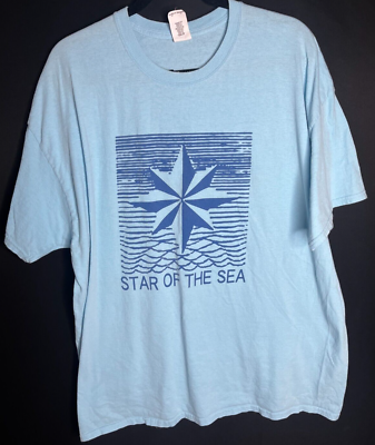 ★OAMC★ Constellation T-shirt Frost Blue 23E28OAY06COT00727 ocean star t shirt star of the sea nautical compass size 2xl