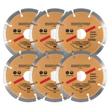 6 Pack 4.5" Angle Grinder Blades 115mm Dry Cutting Diamond Discs Masonry Bricks