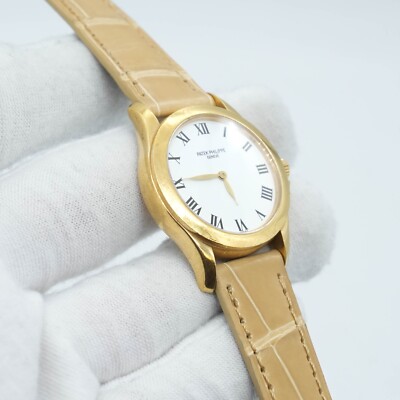 PATEK PHILIPPE 18K Yellow Gold 28mm Calatrava 4905J ladies manual