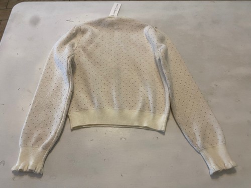 NWT Janie And Jack Ruffled Neck Long Sleeve Pullover Ivory Sweater Girls Size 12 - Picture 7 of 8