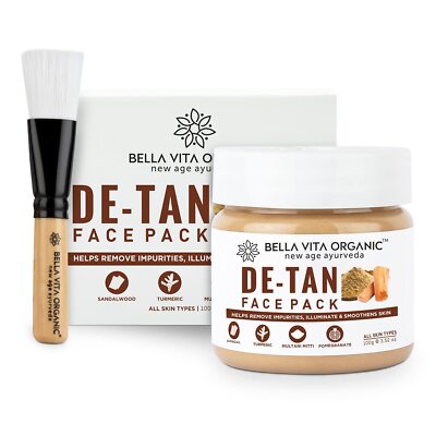 ALL NATURAL Organic De Tan Removal Face Pack For Glowing Skin 100gm Pack Of 1