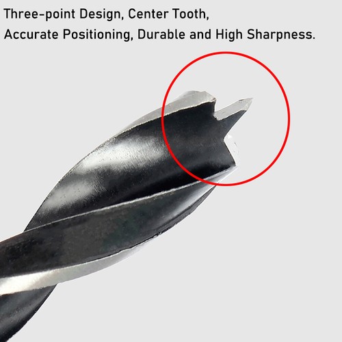 HSS Long Wood Drill Bits Set 1.5mm-10mm Brad Point Hex Shank Auger And Flat Bits - Picture 5 of 29