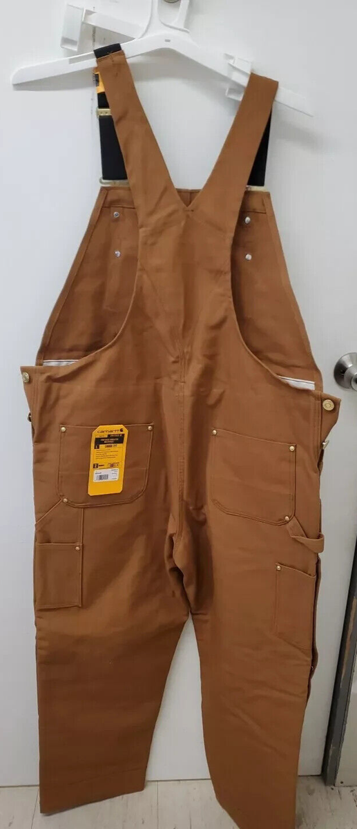 Carhartt ブラウン オーバーオール　ユニセックス PICK SIZE - CARHARTT Brown Loose Fit Firm Duck Insulated Bib