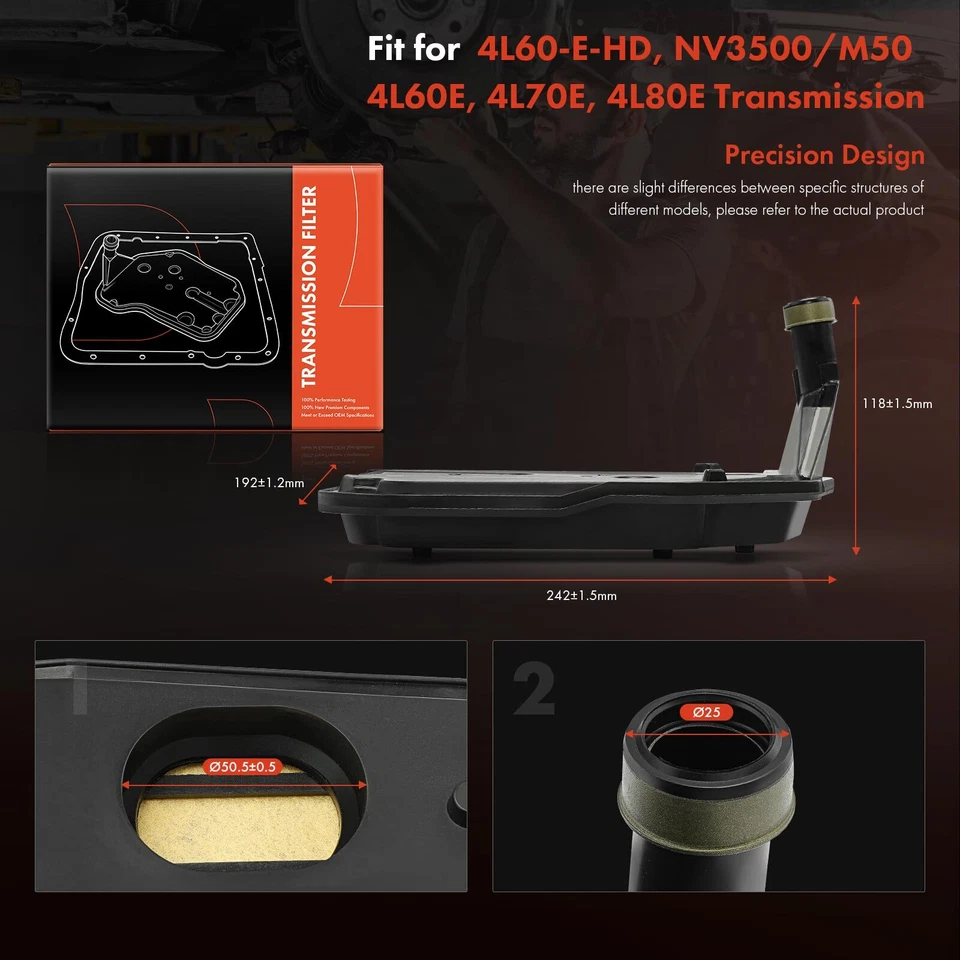 Filtro de transmissão automática para GMC C1500 C2500 C3500 Sonoma Yukon Hummer H2 - Imagem 4 de 4