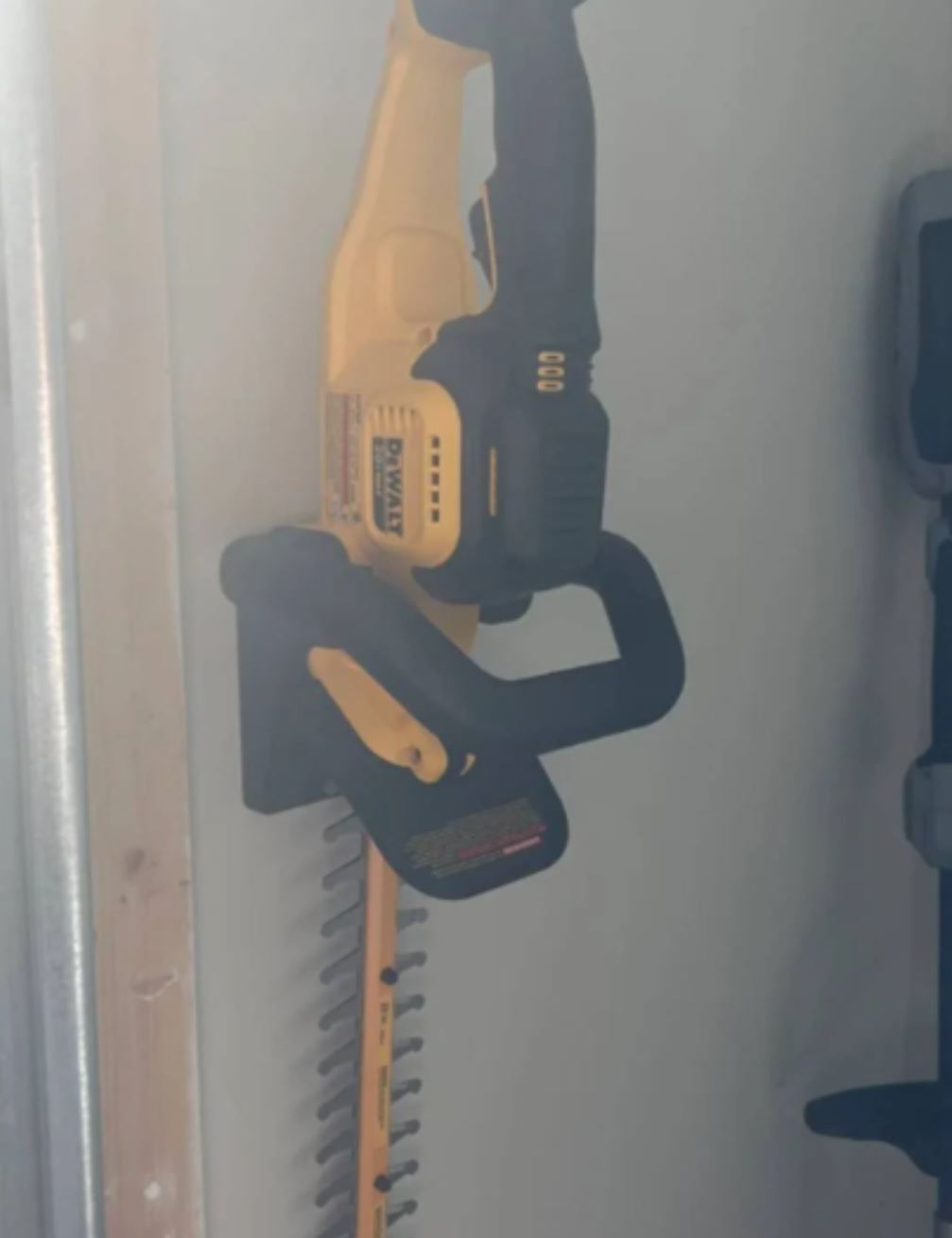 Dewalt Black Hedge Trimmer Wall Mount/Hanger & Included Dewalt 20V