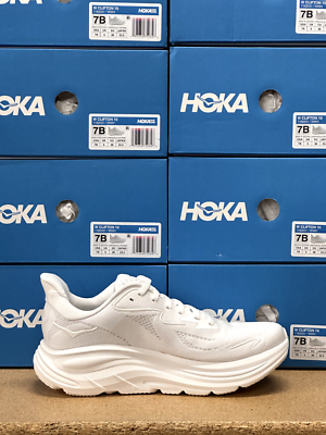 Hoka One One Clifton 10 White 1162031-WWH Womens Running Casual
