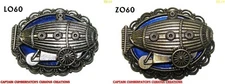 steampunk pin badge brooch pin airship submarine blue silver bronze #LO60 #ZO60