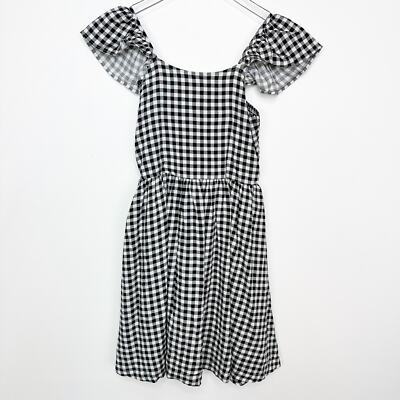 Nordstrom Little Girls Black and White Checkered Dress 8/10