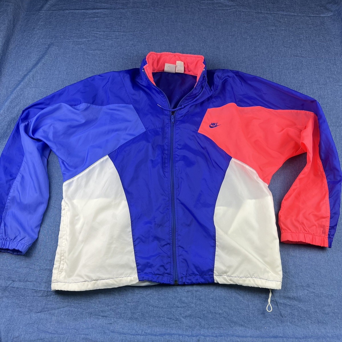 VINTAGE Nike Jacket Women's Large Color Block 80s Windbreaker