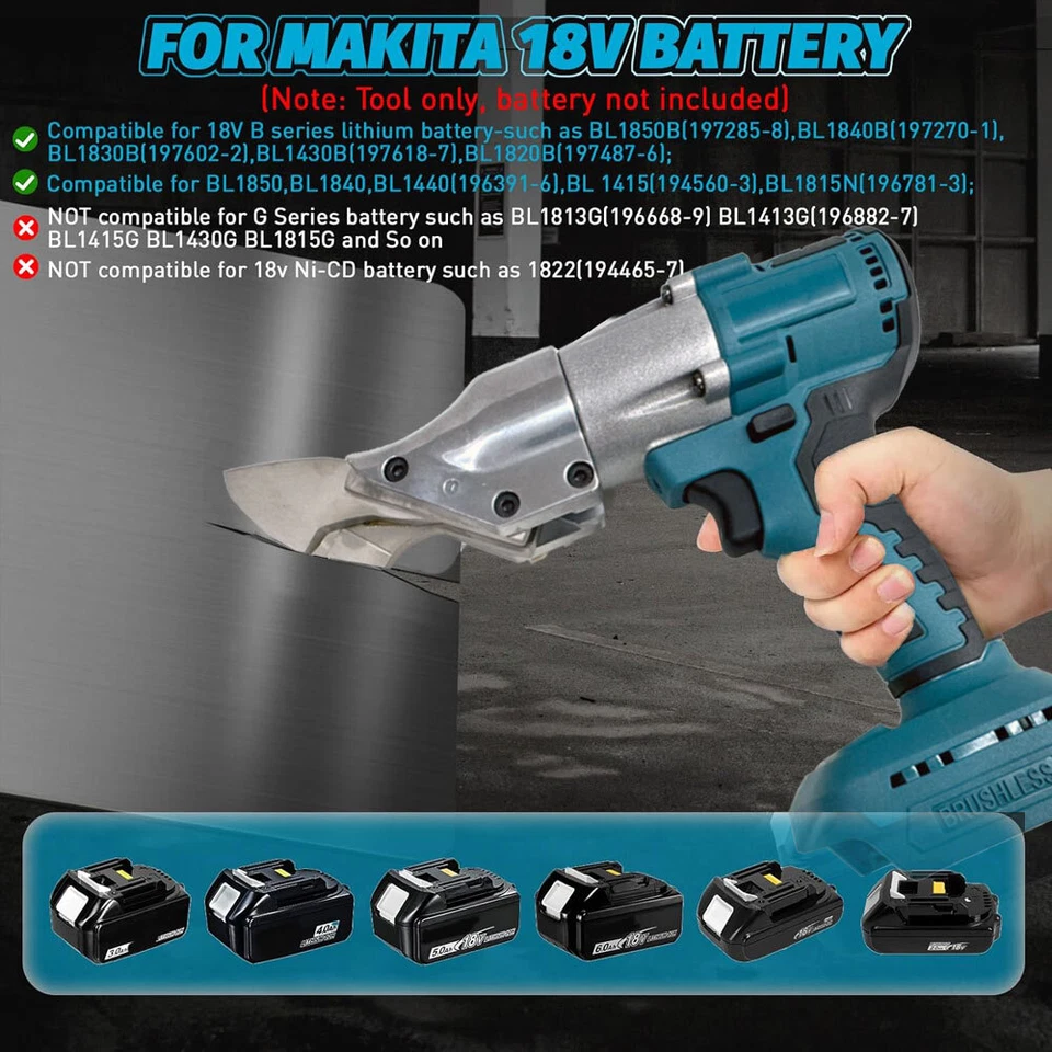 400W Für Makita 18V Akku Blechschere Akkuschere Elektrisch Schere Blechschneider - Bild 3 von 4