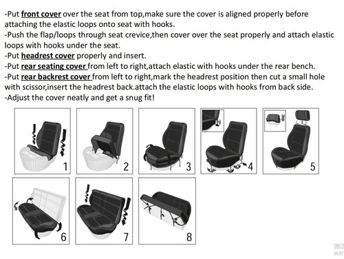 Polyester Jacquard Fabric Car Seat Covers Set Fit Most Car Accessories Interior - Picture 8 of 13