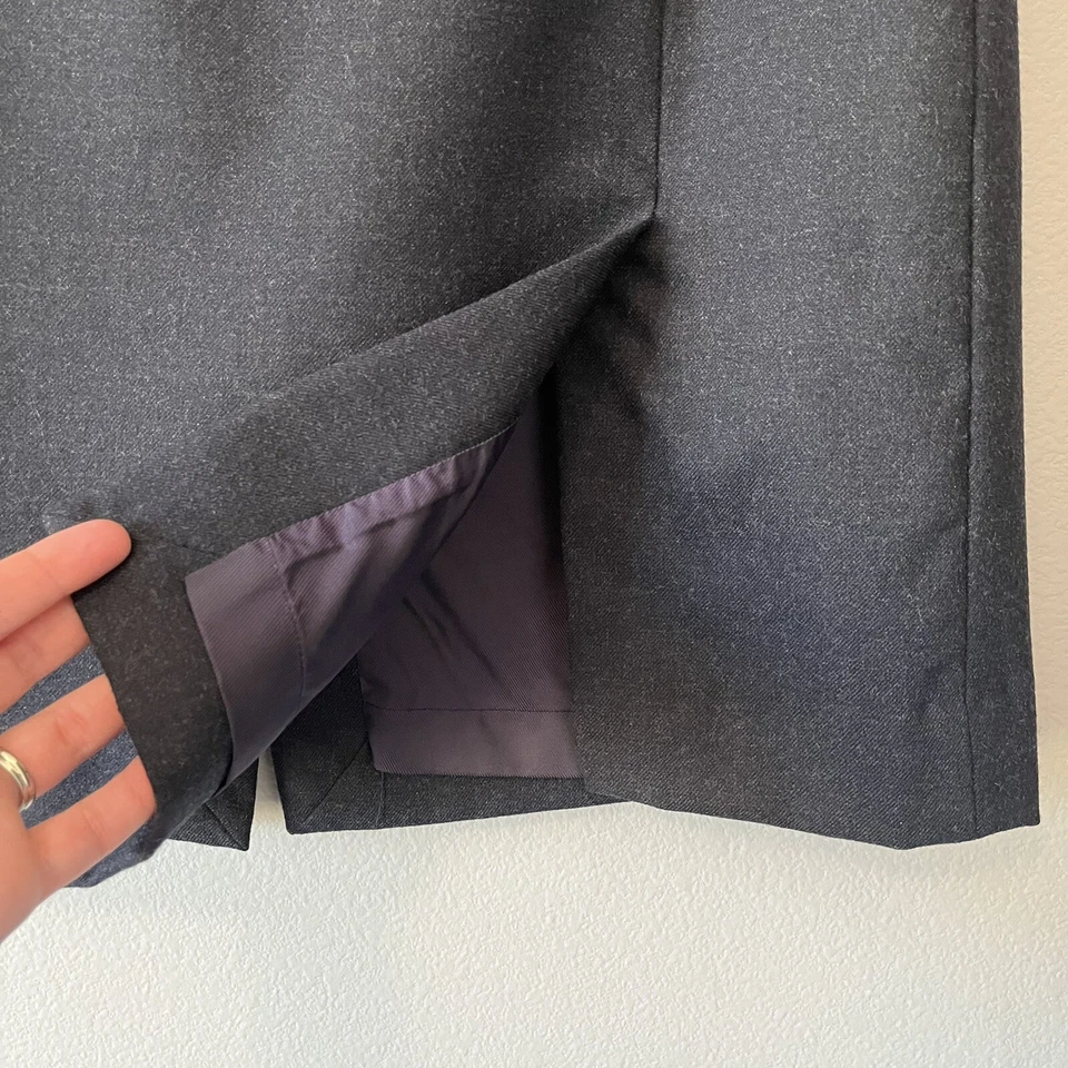 Saia lápis lã falconnable cinza carvão tamanho 2 roupa de trabalho profissional - Imagem 4 de 4