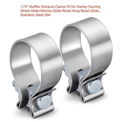 1.75'' Muffler Exhaust Clamp Fit for Harley Davidson Touring,Stainless Steel 304